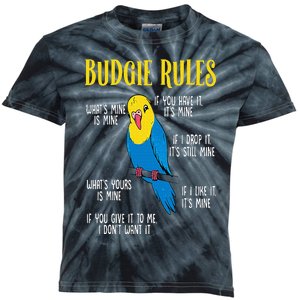 Parakeet Budgie Rules Bird Budgerigar Kids Tie-Dye T-Shirt