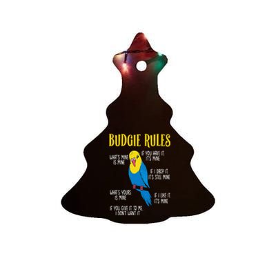 Parakeet Budgie Rules Bird Budgerigar Ceramic Tree Ornament