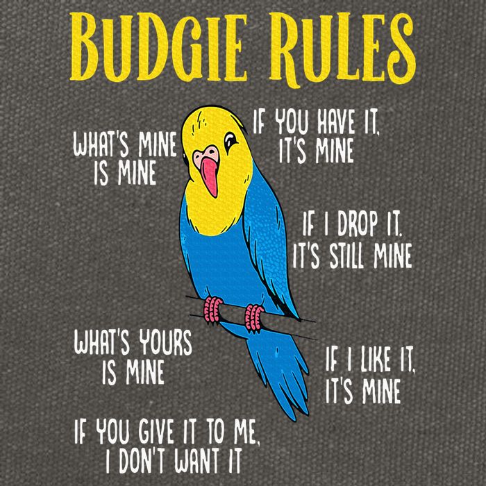 Parakeet Budgie Rules Bird Budgerigar Cotton Canvas Backpack