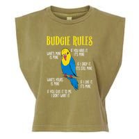 Parakeet Budgie Rules Bird Budgerigar Garment-Dyed Women's Muscle Tee