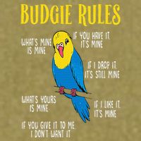 Parakeet Budgie Rules Bird Budgerigar Garment-Dyed Women's Muscle Tee