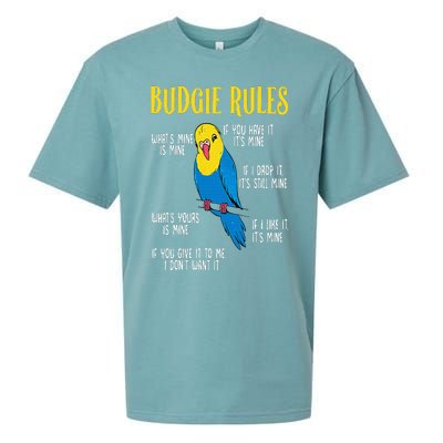 Parakeet Budgie Rules Bird Budgerigar Sueded Cloud Jersey T-Shirt