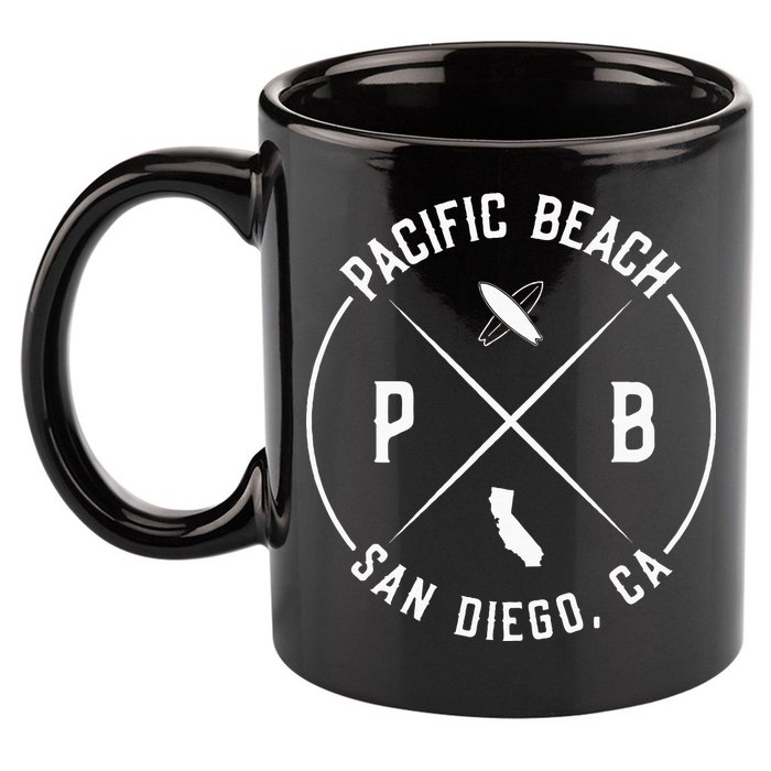 Pacific Beach San Diego California Pb San Diego 11oz C Handle Ceramic Mug
