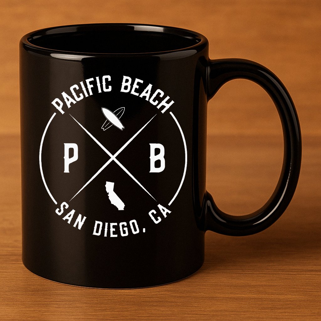 Pacific Beach San Diego California Pb San Diego 11oz C Handle Ceramic Mug