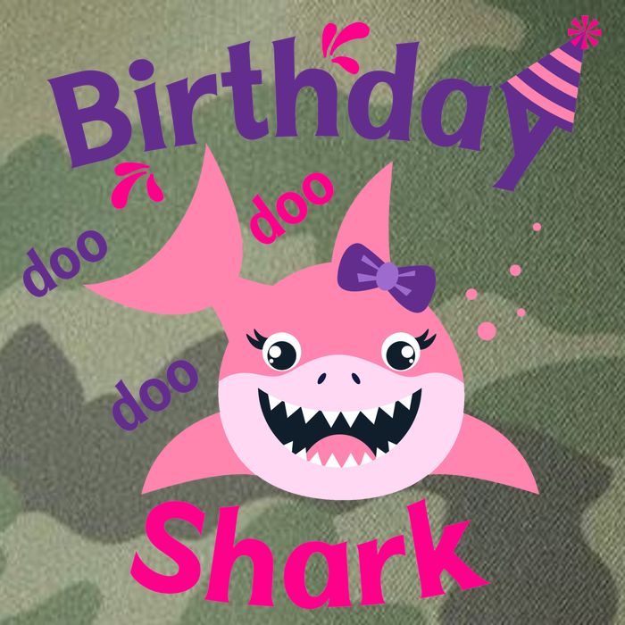 Pink Birthday Shark Doo Doo Doo Legacy Tie Dye Trucker Hat