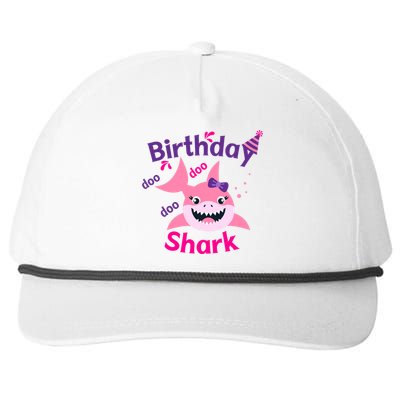 Pink Birthday Shark Doo Doo Doo Snapback Five-Panel Rope Hat