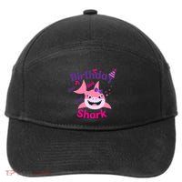 Pink Birthday Shark Doo Doo Doo 7-Panel Snapback Hat
