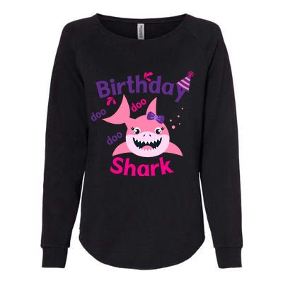 Pink Birthday Shark Doo Doo Doo Womens California Wash Sweatshirt