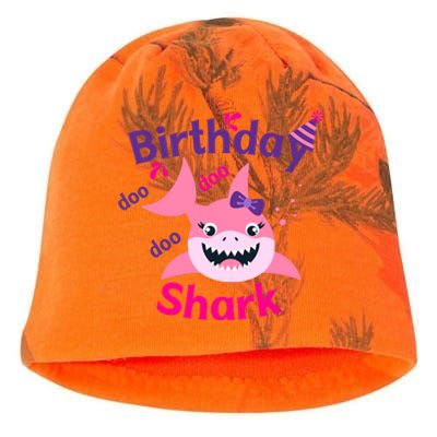 Pink Birthday Shark Doo Doo Doo Kati - Camo Knit Beanie