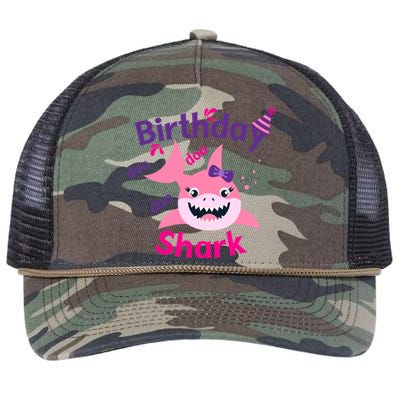 Pink Birthday Shark Doo Doo Doo Retro Rope Trucker Hat Cap