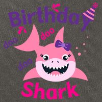 Pink Birthday Shark Doo Doo Doo Cotton Canvas Backpack