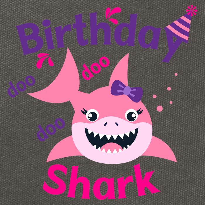 Pink Birthday Shark Doo Doo Doo Cotton Canvas Backpack