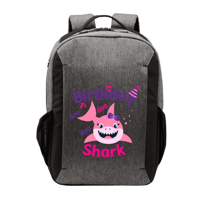 Pink Birthday Shark Doo Doo Doo Vector Backpack