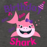 Pink Birthday Shark Doo Doo Doo Vector Backpack
