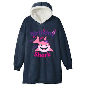 Pink Birthday Shark Doo Doo Doo Hooded Wearable Blanket