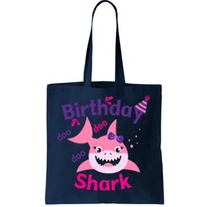 Pink Birthday Shark Doo Doo Doo Tote Bag