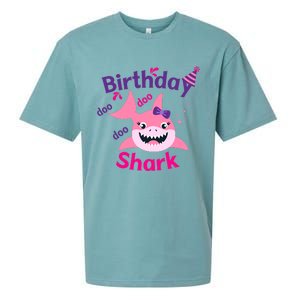 Pink Birthday Shark Doo Doo Doo Sueded Cloud Jersey T-Shirt