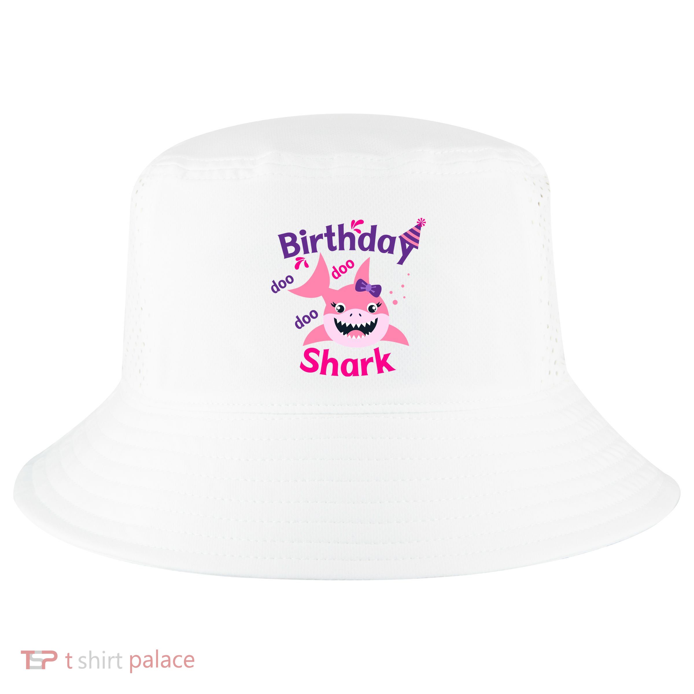 Pink Birthday Shark Doo Doo Doo Cool Comfort Performance Bucket Hat