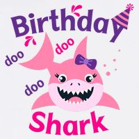 Pink Birthday Shark Doo Doo Doo Cool Comfort Performance Bucket Hat