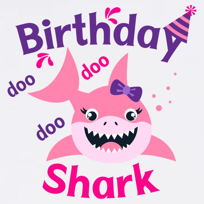 Pink Birthday Shark Doo Doo Doo Cool Comfort Performance Bucket Hat