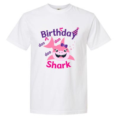 Pink Birthday Shark Doo Doo Doo Garment-Dyed Heavyweight T-Shirt