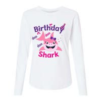 Pink Birthday Shark Doo Doo Doo Womens Cotton Relaxed Long Sleeve T-Shirt