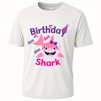 Pink Birthday Shark Doo Doo Doo Performance Shirt