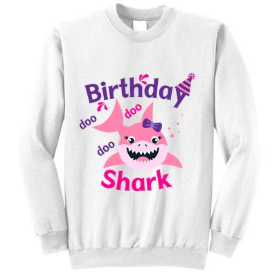 Pink Birthday Shark Doo Doo Doo Sweatshirt