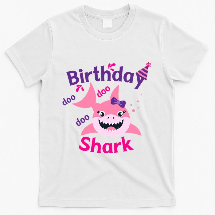 Pink Birthday Shark Doo Doo Doo T-Shirt