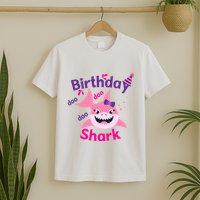 Pink Birthday Shark Doo Doo Doo T-Shirt