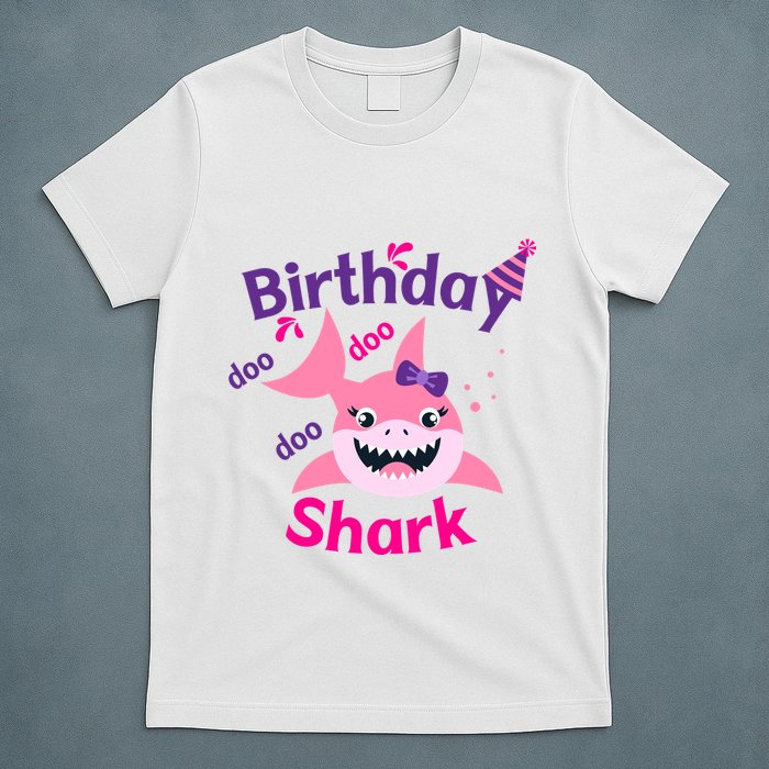 Pink Birthday Shark Doo Doo Doo T-Shirt