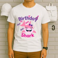 Pink Birthday Shark Doo Doo Doo T-Shirt