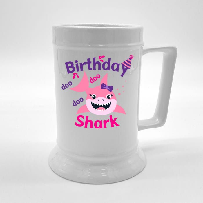 Pink Birthday Shark Doo Doo Doo Beer Stein