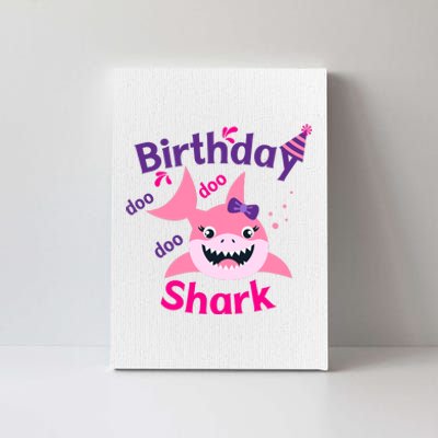 Pink Birthday Shark Doo Doo Doo Canvas