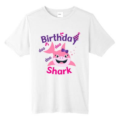 Pink Birthday Shark Doo Doo Doo Tall Fusion ChromaSoft Performance T-Shirt