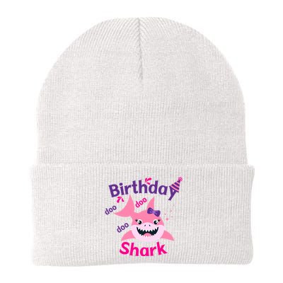 Pink Birthday Shark Doo Doo Doo Knit Cap Winter Beanie