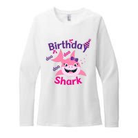 Pink Birthday Shark Doo Doo Doo Womens CVC Long Sleeve Shirt