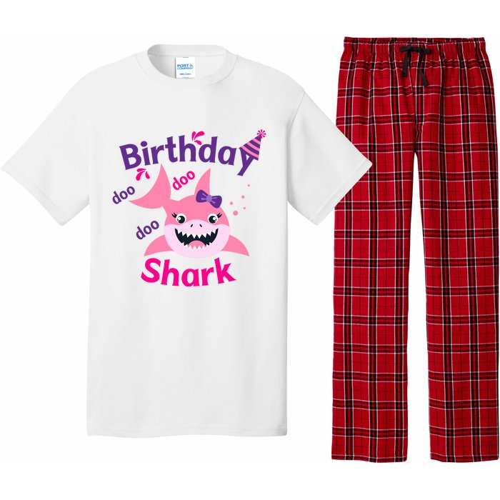 Pink Birthday Shark Doo Doo Doo Pajama Set