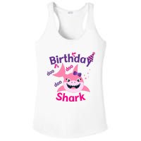 Pink Birthday Shark Doo Doo Doo Ladies PosiCharge Competitor Racerback Tank