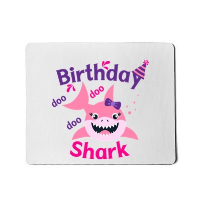 Pink Birthday Shark Doo Doo Doo Mousepad