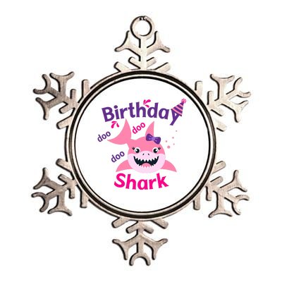 Pink Birthday Shark Doo Doo Doo Metallic Star Ornament