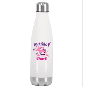 Pink Birthday Shark Doo Doo Doo Stainless Steel Insulated Water Bottle