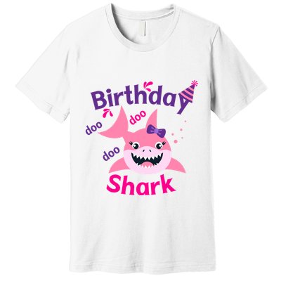 Pink Birthday Shark Doo Doo Doo Premium T-Shirt