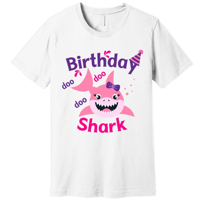 Pink Birthday Shark Doo Doo Doo Premium T-Shirt