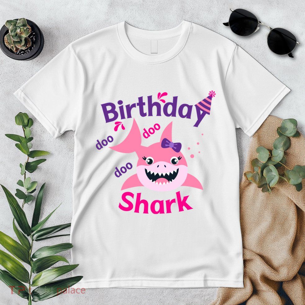 Pink Birthday Shark Doo Doo Doo Premium T-Shirt