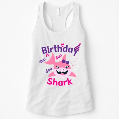 Pink Birthday Shark Doo Doo Doo Womens Tank Top