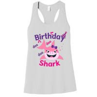 Pink Birthday Shark Doo Doo Doo Women's Racerback Tank