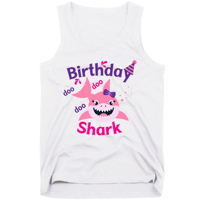 Pink Birthday Shark Doo Doo Doo Tank Top