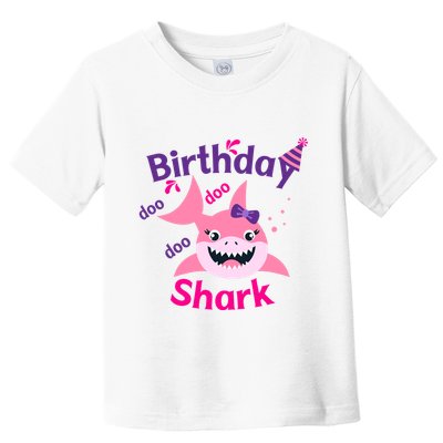 Pink Birthday Shark Doo Doo Doo Toddler T-Shirt