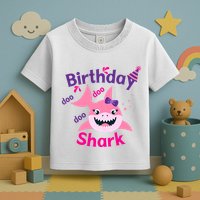 Pink Birthday Shark Doo Doo Doo Toddler T-Shirt